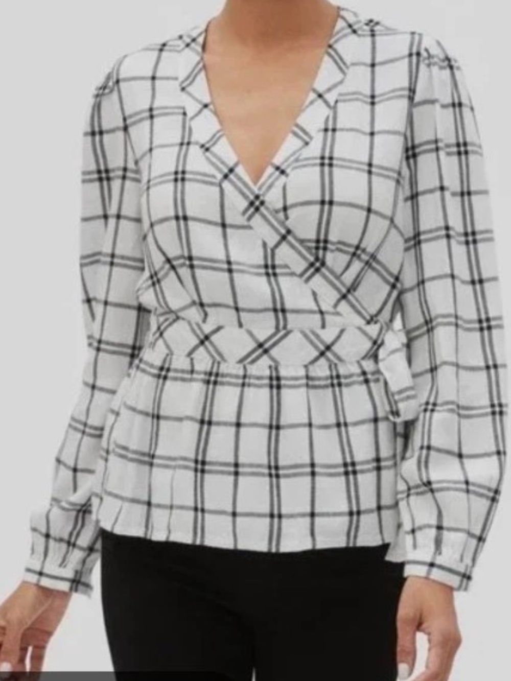 Gap Plaid Wrap Top